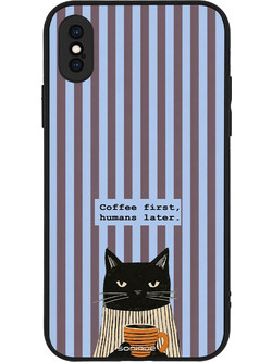 Sonique Stripe Stories Series Θήκη με Σχέδιο «Humans Later» (iPhone XS / X)