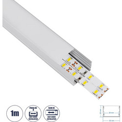 Προφίλ Αλουμινίου LED 1 Μέτρο SURFACE-PROFILE 70824-1M Επιφανειακή Βάση