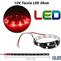 12v Ταινία led 30cm Κόκκινο