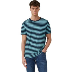 s.Oliver Ανδρικό Ριγέ T-Shirt με Υφή Flame Yarn - TURQUOISE