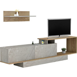 ΣΥΝΘΕΤΟ ΤΗΛΕΟΡΑΣΗΣ GARCELLE HM8904.14 ΜΕΛΑΜΙΝΗ ΦΥΣΙΚΟ-STONE TEXTURE 180x29,6x45Υεκ