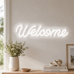 Πάνελ με Λευκό LED Neon Welcome 41x11.2cm