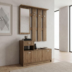 Έπιπλο εισόδου Raynold Megapap χρώμα καρυδί 100x30x180εκ. GP028-0080,4