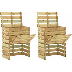 vidaXL Σχάρωμα Κήπου 2 pcs Πράσινο 110 x 58 x 113 εκ Μασίφ Ξύλο Πεύκου