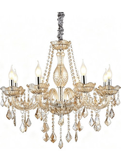 Artekko Chandelier Champ Πολυέλαιος 8φωτος Ε14 Σαμπανιζέ Κρύσταλλο (65x65x100)cm
