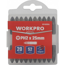 ΜΥΤΕΣ PH ΑΠΛΕΣ 2.0 x 25mm ΜΑΓΝΗΤΙΚΕΣ ΣΕΤ 20τμχ WP408004 WORKPRO (ΚΑΡΤΕΛΑ)