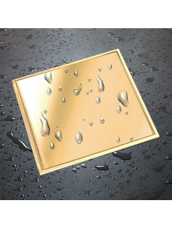 Σχάρα Ντους Ανοξείδωτη Δαπέδου 15x15cm Inox DU-699050 ΧΡΥΣΟ 304 & Σχάρα AISI 304 (Αναστρεφόμενη) με Πλευρική έξοδο Φ50