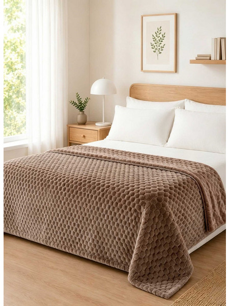 Κουβέρτα Fleece NESTIQ TAUPE MADI