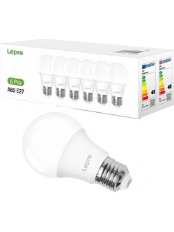 LEPRO 100090-DW-EU-6 Λαμπτήρας LED E27 A60, 8,5 W (60 W) 806 lm, 6500 K, Συσκευασία 6 Τεμαχίων