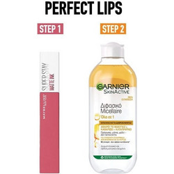 Maybelline & Garnier Promo Ρουτίνα με Υγρό Κραγιόν & Lotion Ντεμακιγιαζ με Μaybelline Super Stay Matte Ink Ματ Κραγιόν Μακράς Διάρκειας, 5ml & Garnier Skin Active Micellaire Bi-Phase Water All In 1 Δι