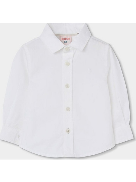 Boboli Πουκάμισο Oxford Long Sleeves Shirt 864008-1100 Λευκό Αγόρι