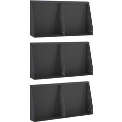 Τοίχος Στήριξης 6 τμχ. 40 x 12 x 30 εκ. Ατσάλι Μαύρο 3449135