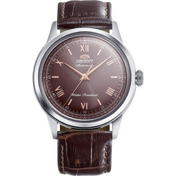 Orient Bambino 38mm Ανδρικό Ρολόι Αυτόματο με Καφέ Δερμάτινο Λουράκι RA-BB0004Y