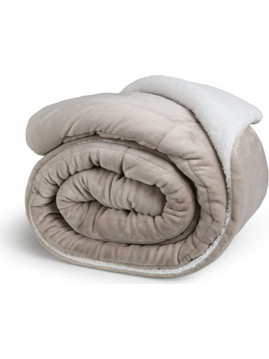 Πολυτελής Κουβέρτα Διπλής Όψης Sherpa 200 x 200 cm Taupe 8720604888287 SleepMed