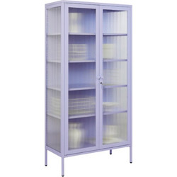 STEELEN COLOR Μεταλλική Ντουλάπα 90x55x190cm Πάχους 0.8mm Εσωτερικού Χώρου Βιτρίνα με Τζάμι και Πόδια Lilac
