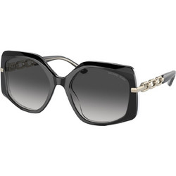 Michael Kors MK2177 3106/8G Γυναικεία Γυαλιά Ηλίου Τετράγωνα Κοκάλινα Μεταλλικά Μαύρα με Μαύρο Degradee Φακό
