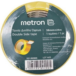 Metron Ταινία Διπλής Όψης 38mmX25m Κίτρινη (531.092905)