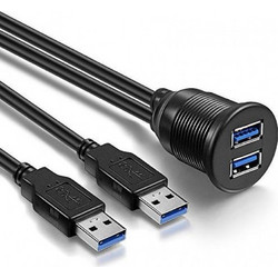 Ampire XUD200 Διπλό Καλώδιο Επέκτασης USB 3.0 2m (Τεμάχιο)