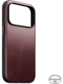 Nomad Modern Leather Back Cover with MagSafe Horween Burgundy (iPhone 18 Pro / 17 Pro)