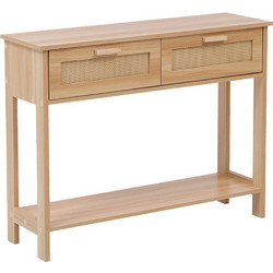 Κονσόλα Alenda 370-000042 100x30x76cm Natural Rattan,Ξύλο