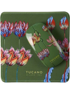 Tucano Σετ Ποντίκι & Mousepad Floral - Πράσινο