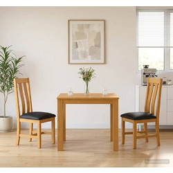 vidaXL Σετ τραπεζαρίας BERGEN 3 τμχ. Μαύρο 90 x 90 x 75 cm