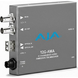 AJA 12G-AMA 4-κανάλιος ισορροπημένος αναλογικός ενσωματωτής/αποσυμπιεστής ήχου για 12G-SDI