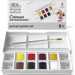 Winsor & Newton Cotman Portrait Σετ Νερομπογιές με Πινέλο 8 Χρώματα Y0390670
