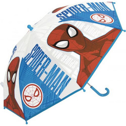 Παιδική Ομπρέλα Μπαστούνι Spiderman Διάφανη Μπλε Χρώμα 48cm