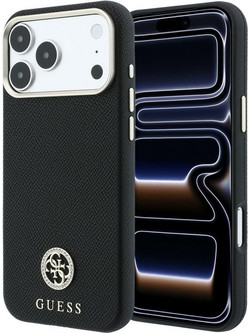 Guess Grained Round Strass Logo MagSafe Case Beige (iPhone 18 Pro / 17 Pro)