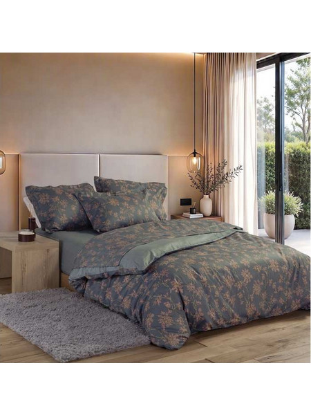 ΠΑΠΛΩΜΑΤΟΘΗΚΗ ΥΠΕΡΔΙΠΛΗ ΣΕΤ 3ΤΕΜ (FOXY GREY-BLUE) - NEF NEF 1x(240x230)+2x(52x72) FOXY GREY-BLUE / 100% ΒΑΜΒΑΚΟΣΑΤΕΝ