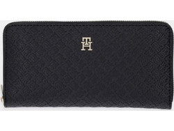 Tommy Hilfiger Μεγάλο Γυναικείο Πορτοφόλι με Φερμουάρ Μαύρο AW0AW18482BDS