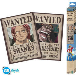 One Piece - Wanted Shanks & Blackbeard Poster Set (2 Posters, 52 x 38 cm)