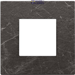 Plate 2M marbl.stoneware black Marquina