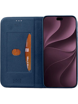 Idol 1991 Elite Anti-RFID Book Stand Θήκη Blue (iPhone 18 Pro)
