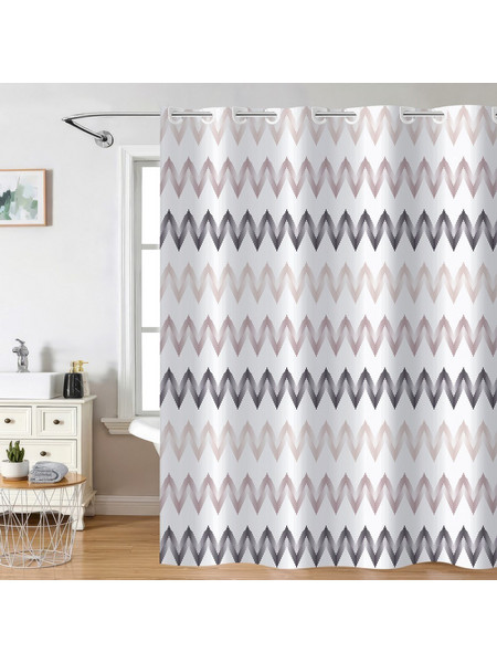 Κουρτίνα Μπάνιου Zentra White-Beige Nima 180Πx200Υ 180x200cm Πολυέστερ