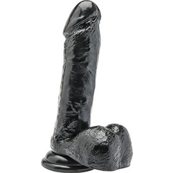 ToyJoy Get Real 7" Βlack Ρεαλιστικό Dildo με Βεντούζα & Όρχεις 18cm Μαύρο