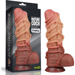 Lovetoy King-Sized Dual Layer Nature Ρεαλιστικό Dildo με Βεντούζα & Όρχεις 27cm Flesh