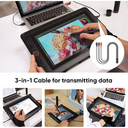 XP-PEN HDMI σε USB-C & 2x USB SPE40 για ταμπλέτα σχεδίασης, 1.5m, μαύρο