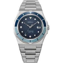 D1 Milano Automatico Dual Navy Ανδρικό Ρολόι Αυτόματο με Ασημί Μπρασελέ & Μπλε Καντράν D1-ATBJ21