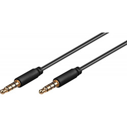 Jack 3.5 Male To Jack 3.5 Male Sound Audio Stereo 4pin CU Cable Gold 3m Καλώδιο Ήχου Επίχρυσο Goobay 63832