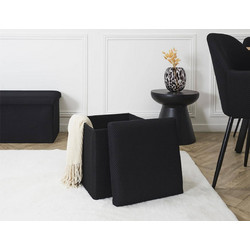 Σκαμπό-μπαούλο Atom Home Deco Factory - 38x38x38 cm - Μαύρο (0028186)