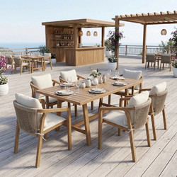 Pakoworld Malibu Σετ Τραπεζαρία Κήπου Μασίφ Ξύλο Ακακίας 7τμχ 200-001620