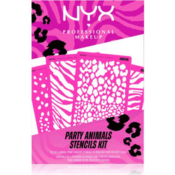 NYX Professional Makeup Party Animals Stencils Kit Στένσιλ για σώμα και πρόσωπο 4 τμχ