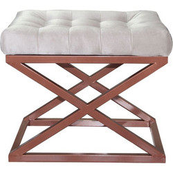 Pouffe Capraz Copper, White Fabric: 100% Polyester Babyface 50x40x42 cm