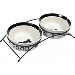 TRIXIE 24641 A set of ceramic bowls on a stand 0.6 l