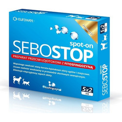 EUROWET Sebostop Spot-on - anti-seborrhea product for dogs and cats - 5 x 2 ml