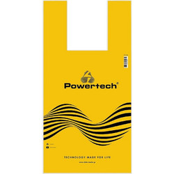 Powertech σακούλα εμπορευμάτων τύπου φανελάκι 30x60cm, νάιλον, κίτρινη, 20τμχ - (PT-1718)