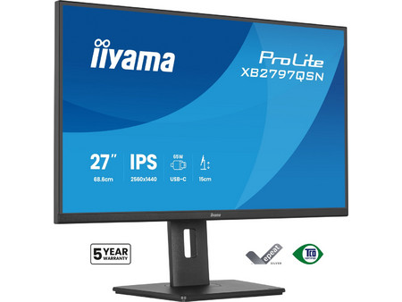 iiyama ProLite XB2797QSN-B1 IPS Monitor 27" 2560x1440 QHD 75Hz 1ms