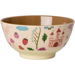 Rice - Melamine Bowl with Fairytale Print - Soft Pink - 700 ml